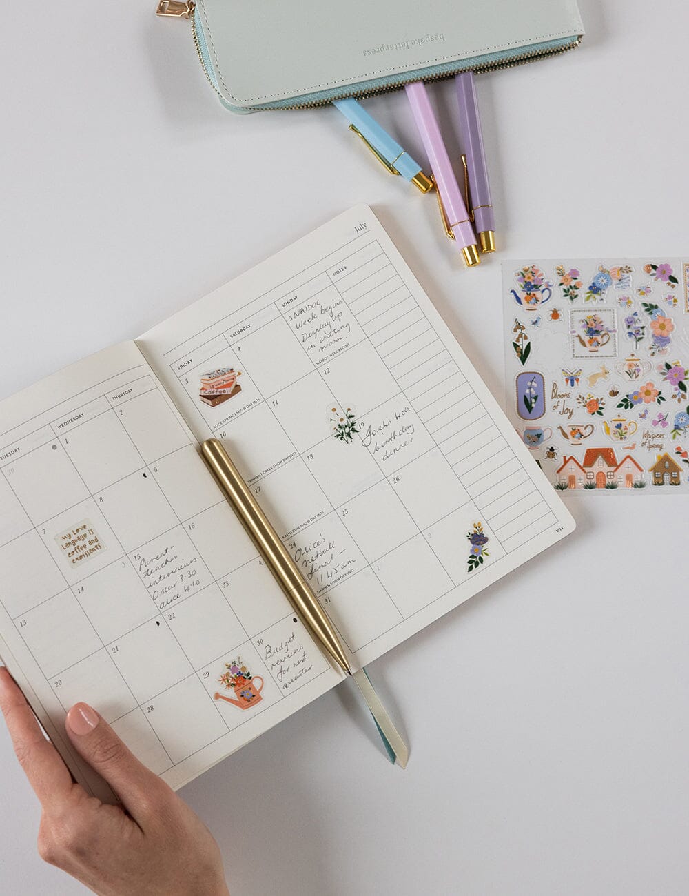 2026 Weekly Planner Notebook - Ivory Garden