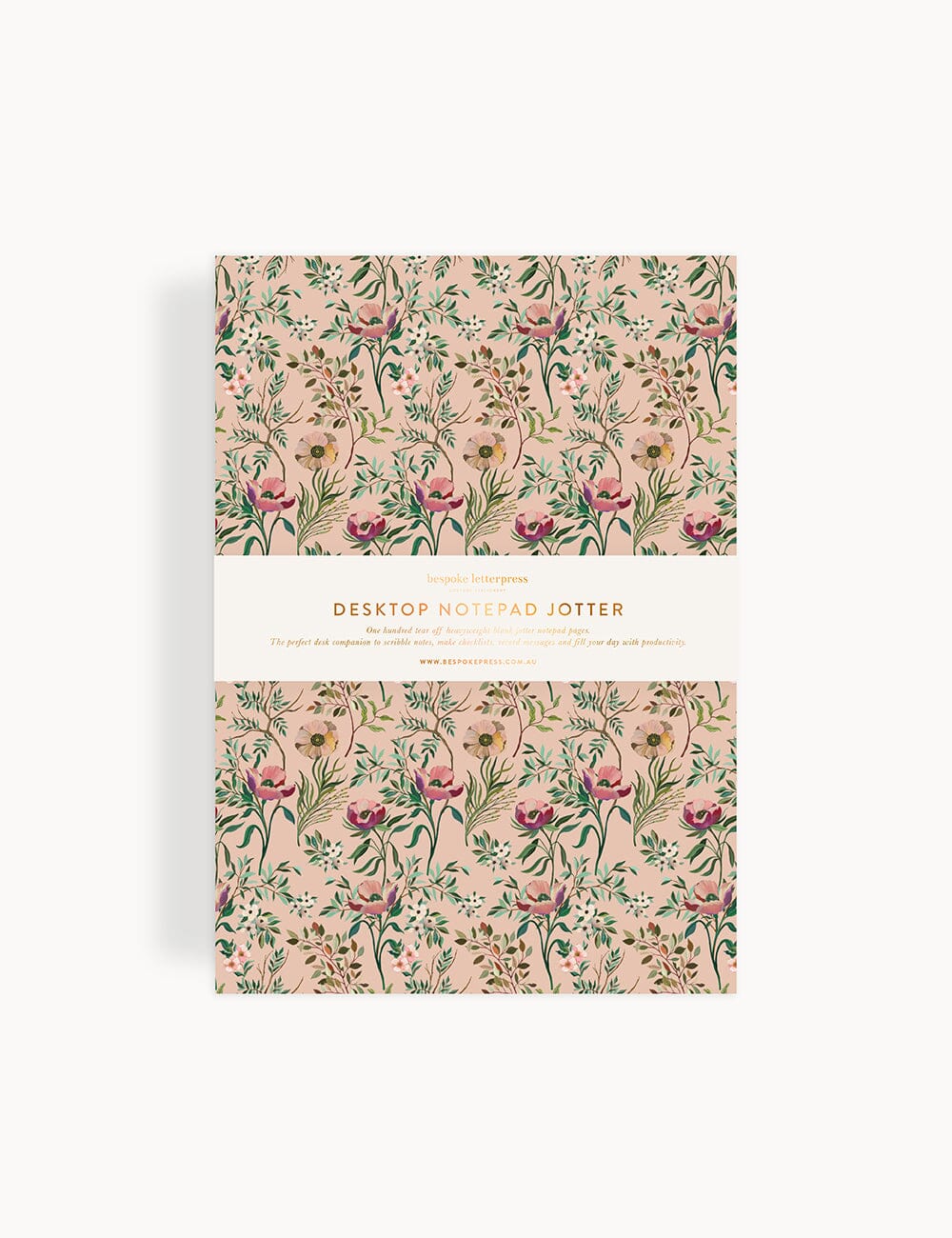 Dancing Poppies Notepad Desktop Jotter Jotters Bespoke Letterpress
