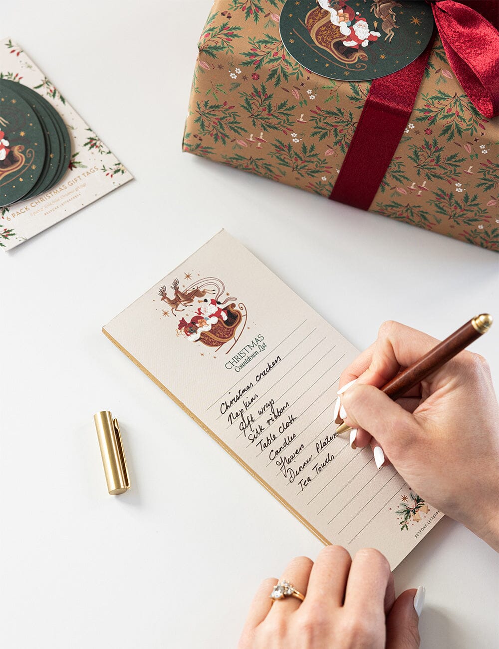 Christmas Countdown Shopping List DL Notepad Notebooks Bespoke Letterpress