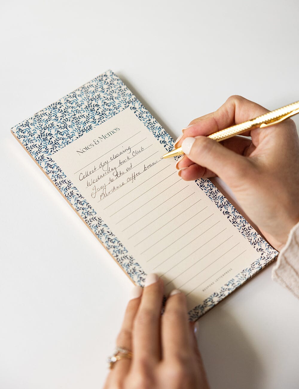 Bluebloom Ivy Notes & Memos List DL Notepad Notebooks Bespoke Letterpress