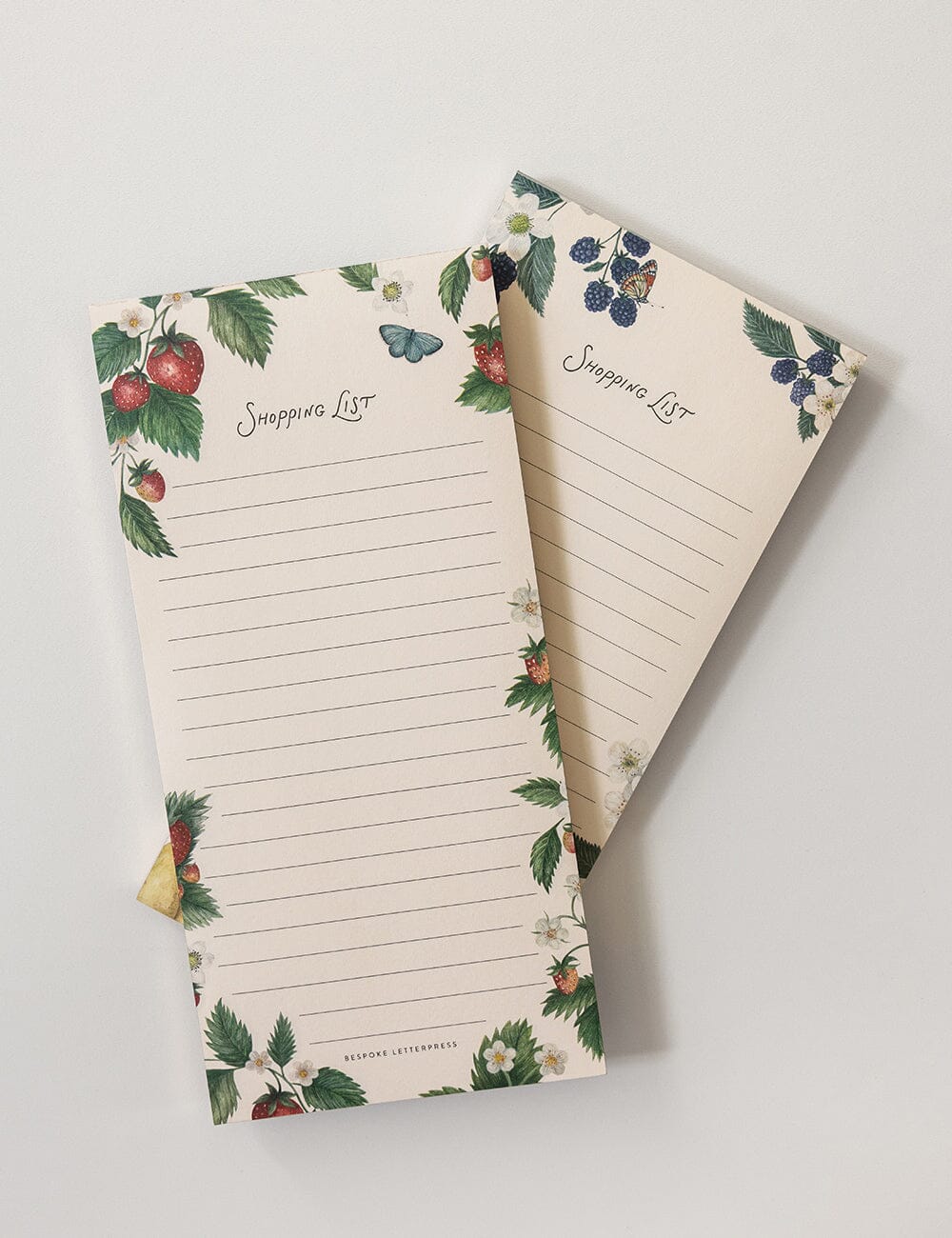 Strawberries Shopping List DL Notepad Notepads Bespoke Letterpress
