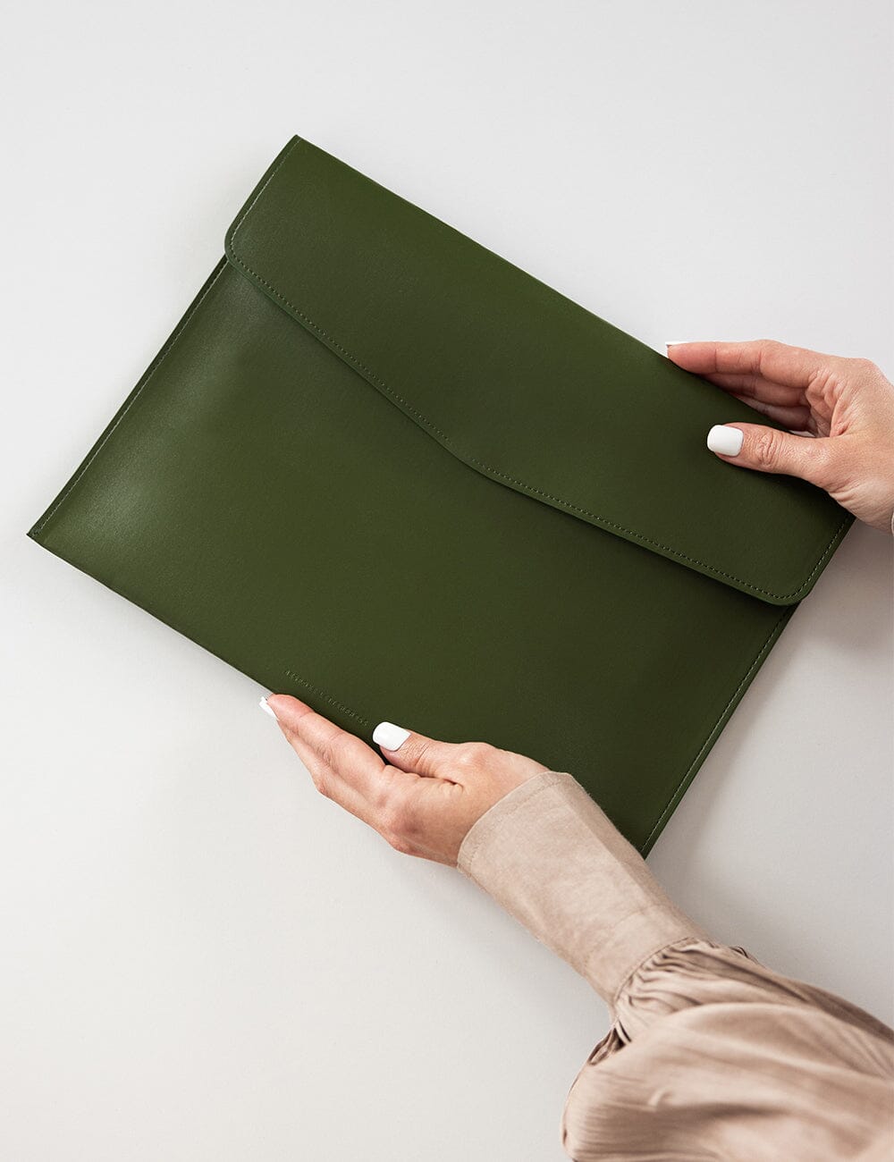 Document Wallet A4 - Olive Document Wallet Bespoke Letterpress