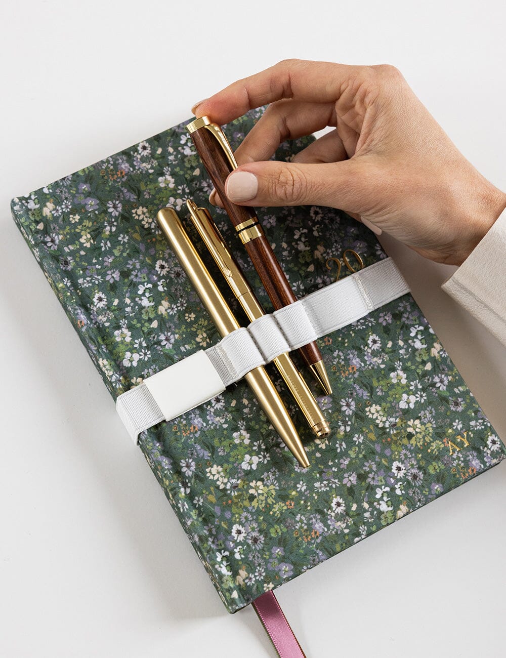 Elastic Book Strap - White