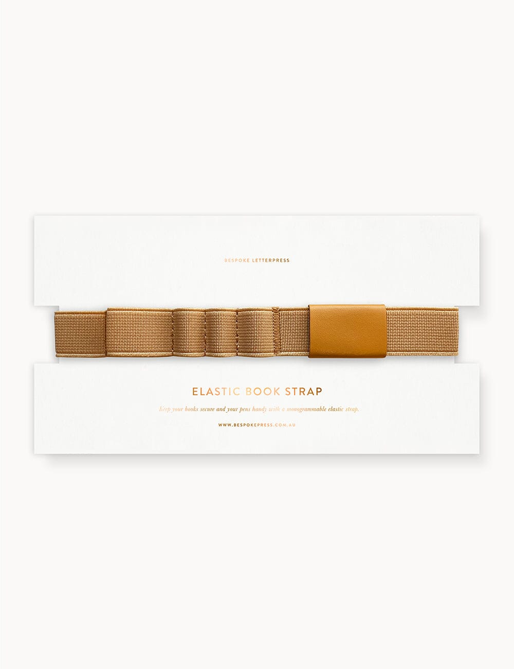 Elastic Book Strap - Mustard Elastic Pen Loops Bespoke Letterpress