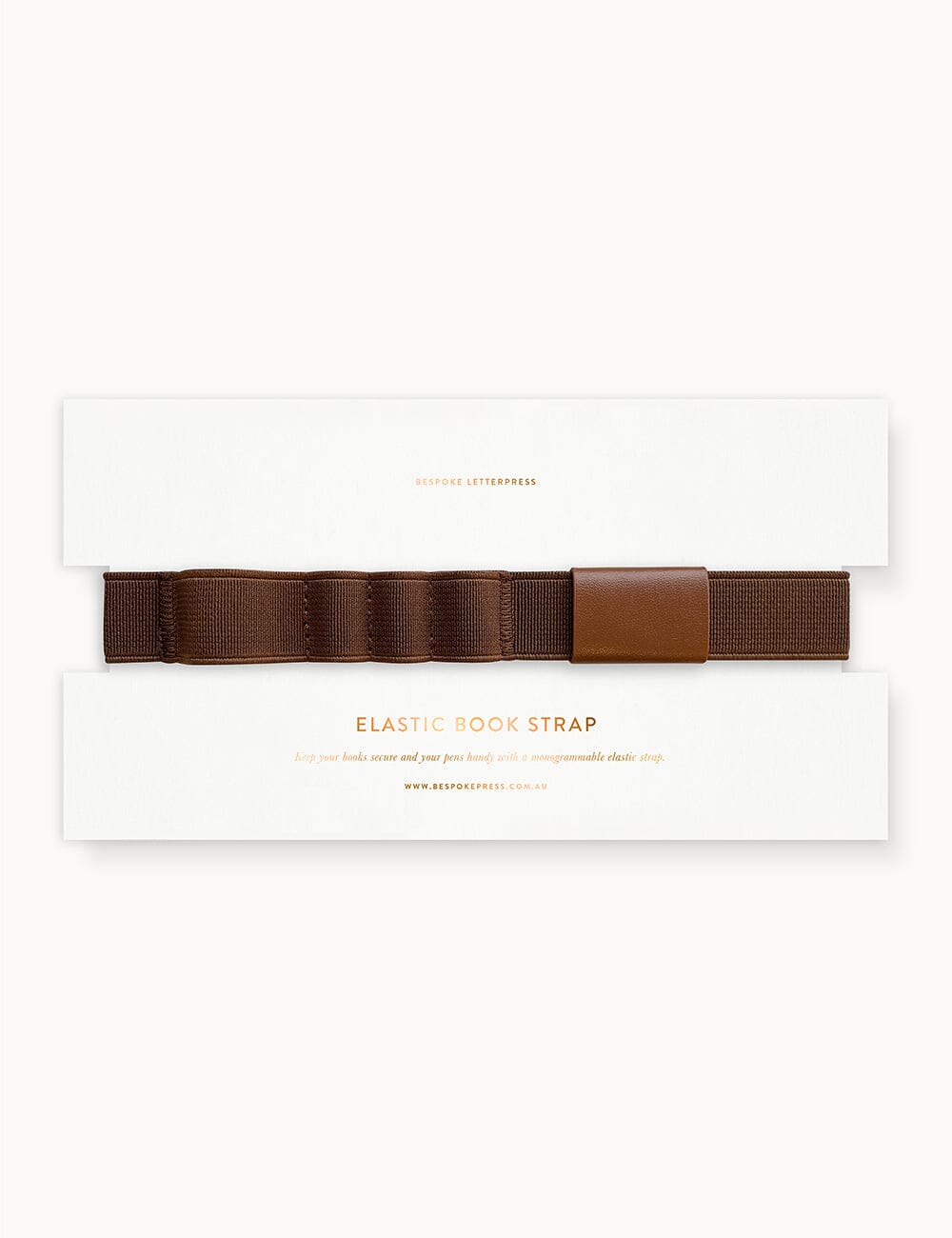 Elastic Book Strap - Espresso Elastic Pen Loops Bespoke Letterpress