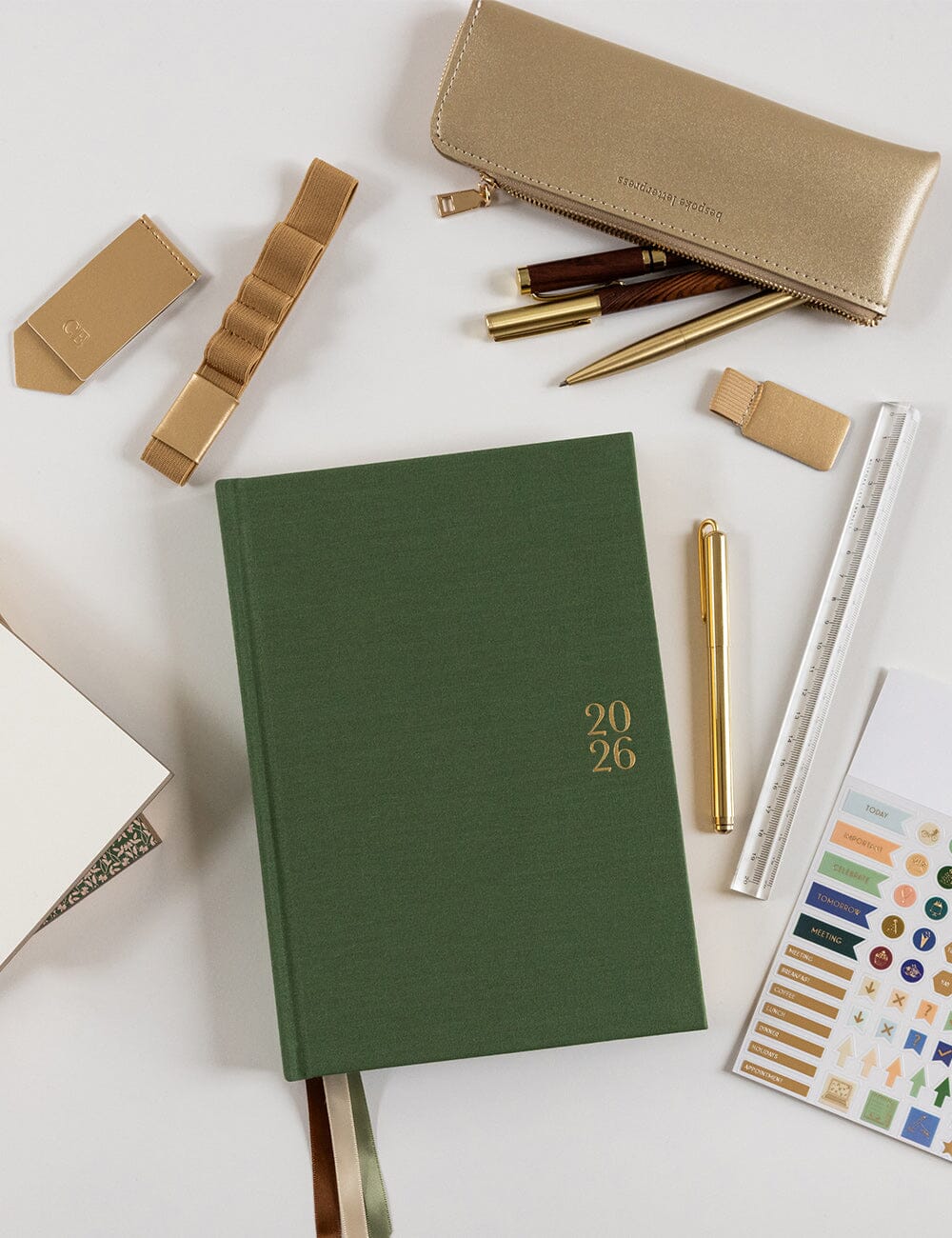 Elastic Book Strap - Gold