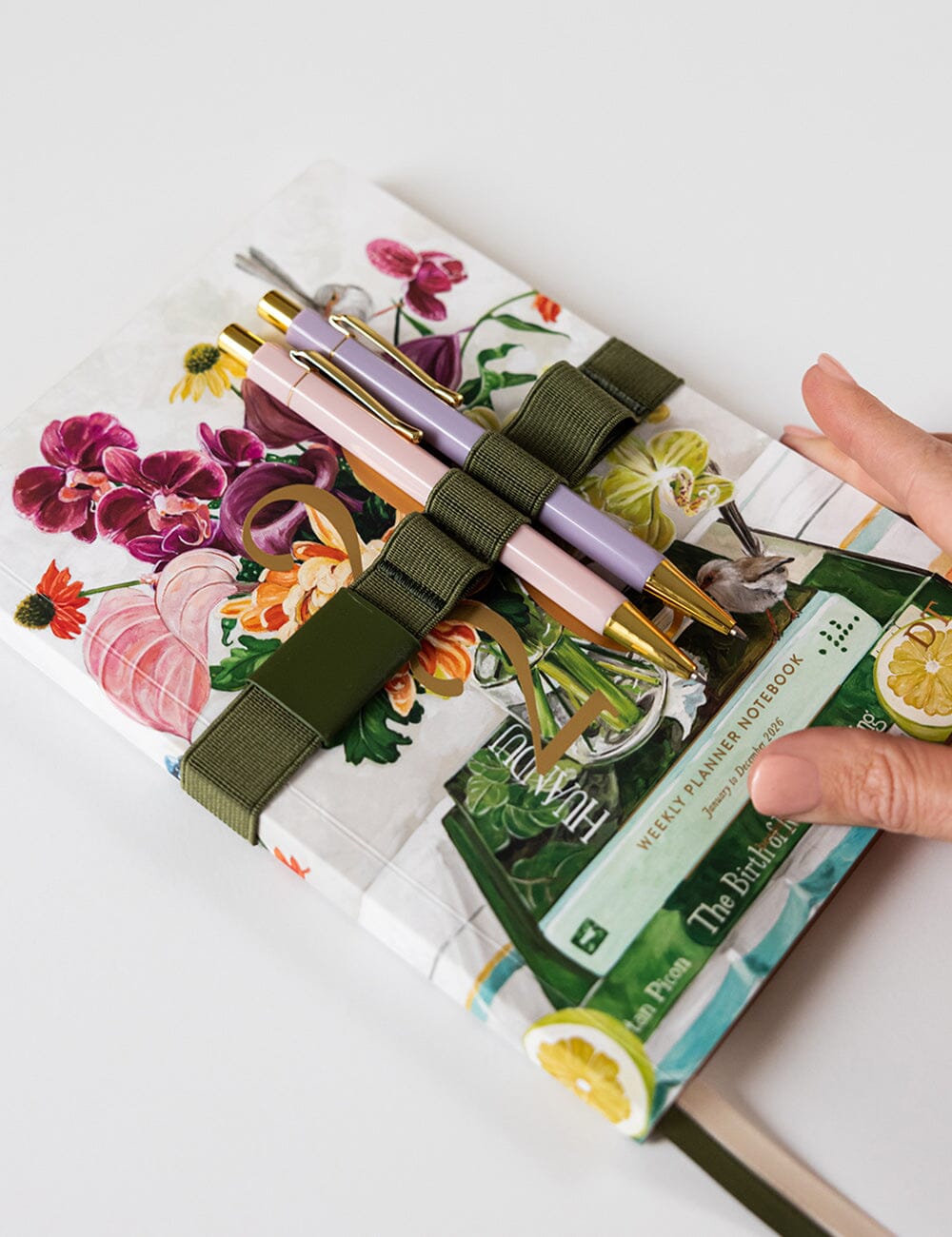 Elastic Book Strap - Olive