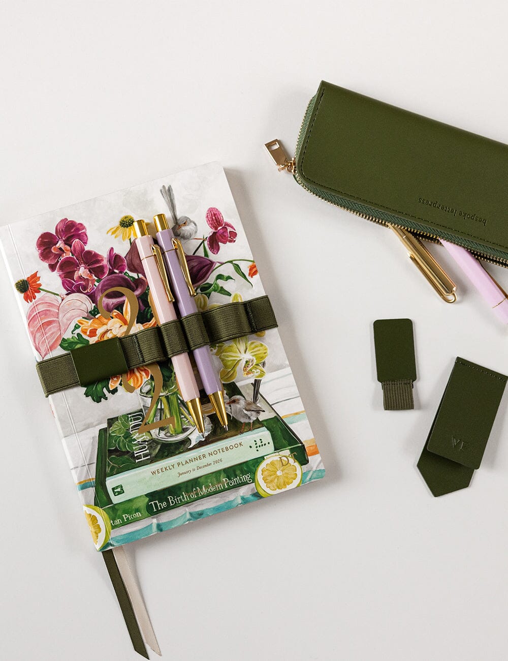 Elastic Book Strap - Olive