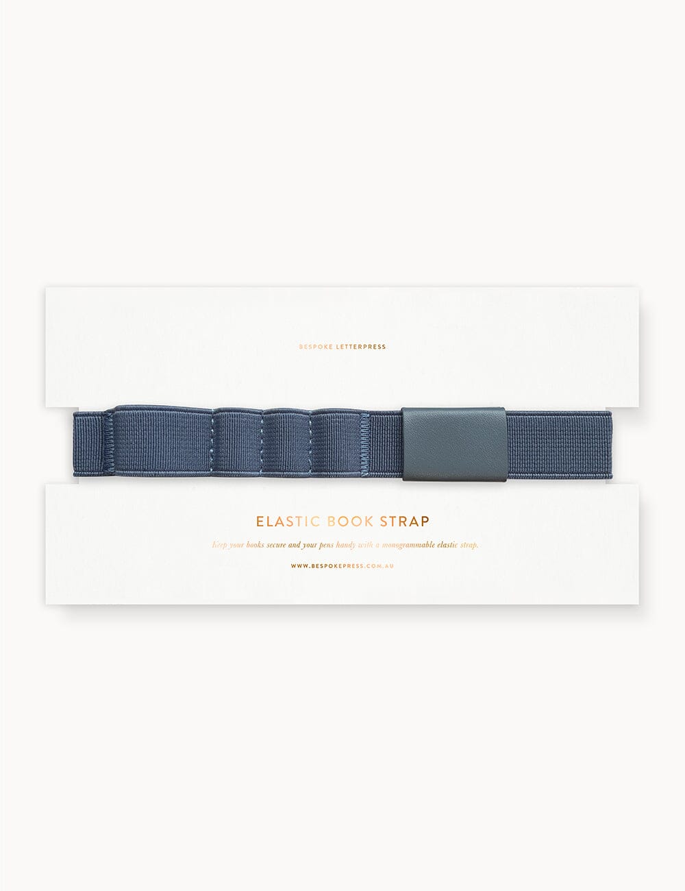 Elastic Book Strap - Denim Elastic Pen Loops Bespoke Letterpress