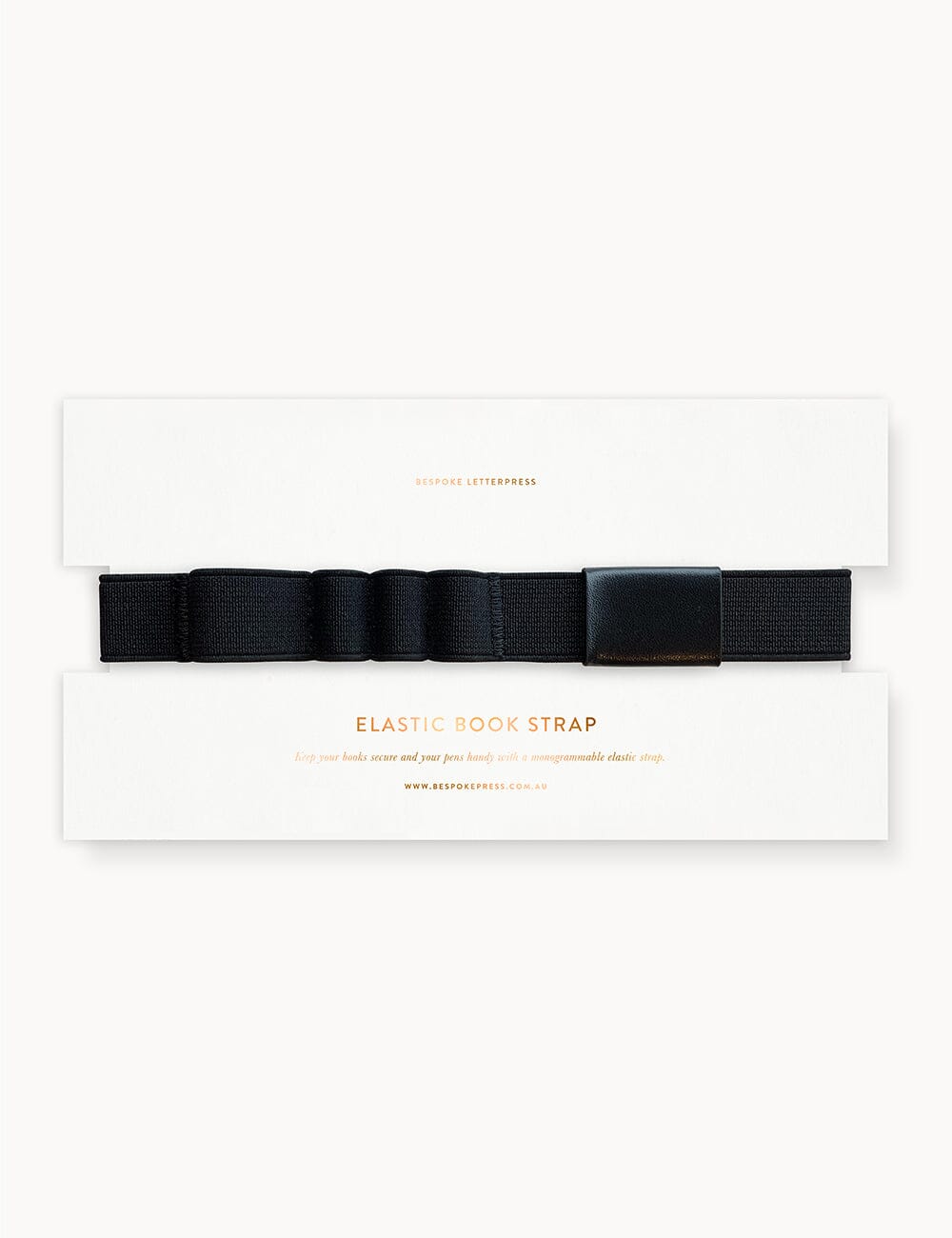 Elastic Book Strap - Black Elastic Pen Loops Bespoke Letterpress