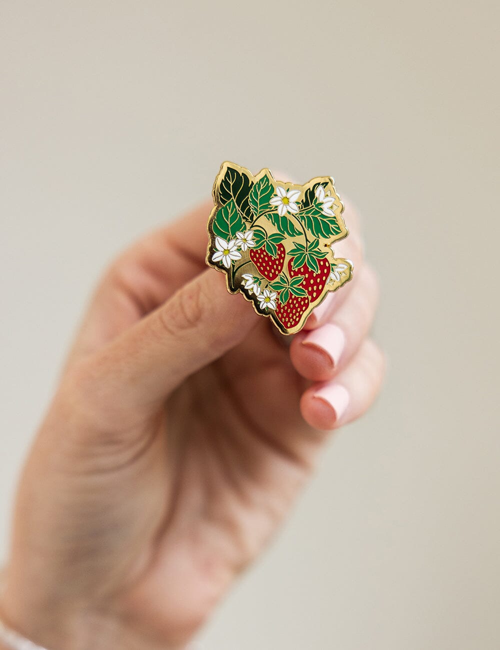 Strawberries Enamel Pin enamel pin Bespoke Letterpress