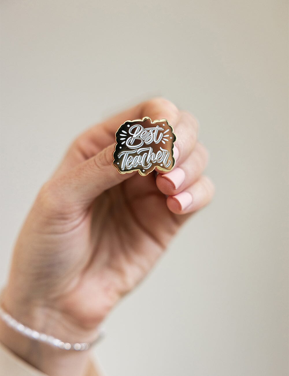 Best Teacher Enamel Pin enamel pin Bespoke Letterpress