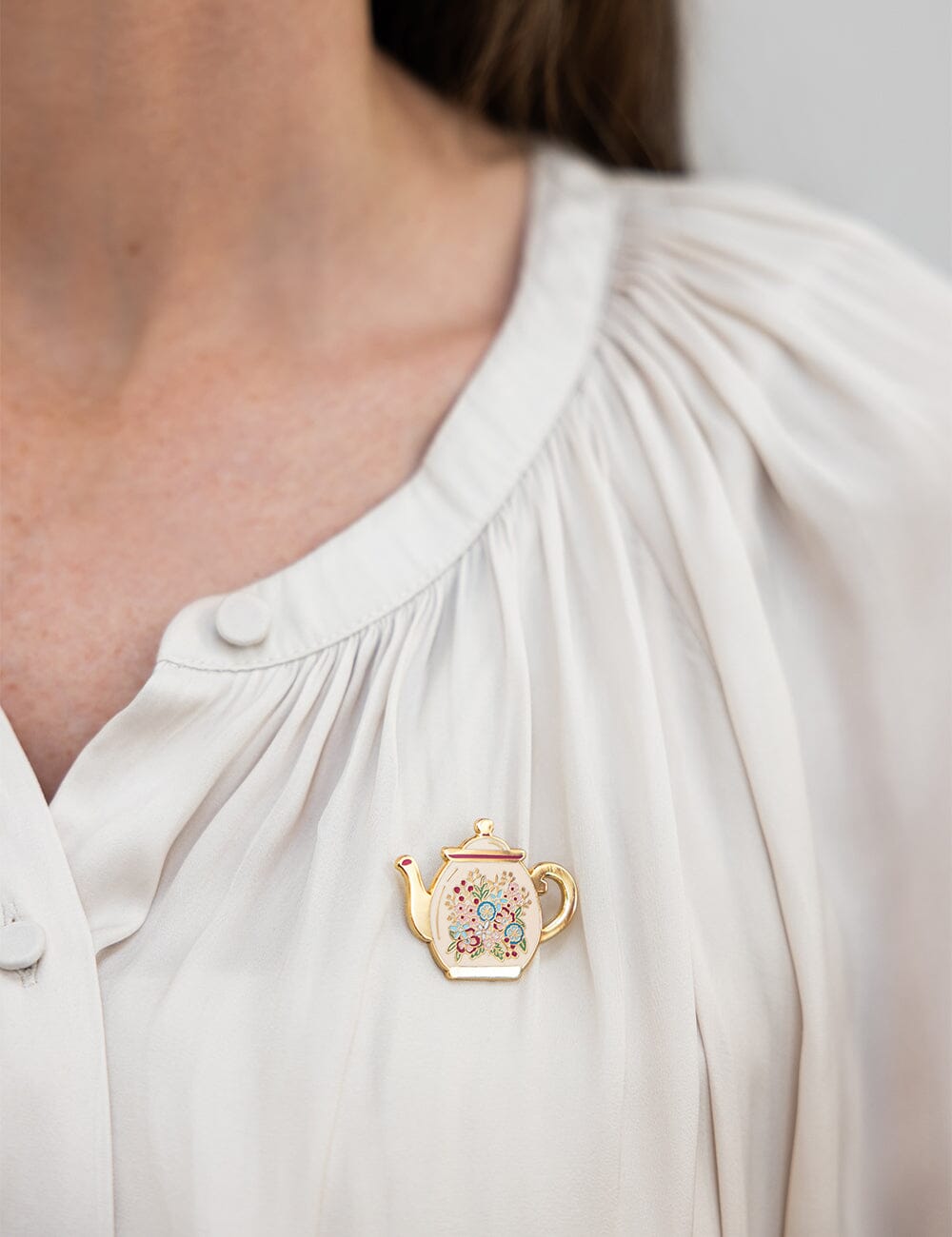 Teapot Enamel Pin enamel pin Bespoke Letterpress