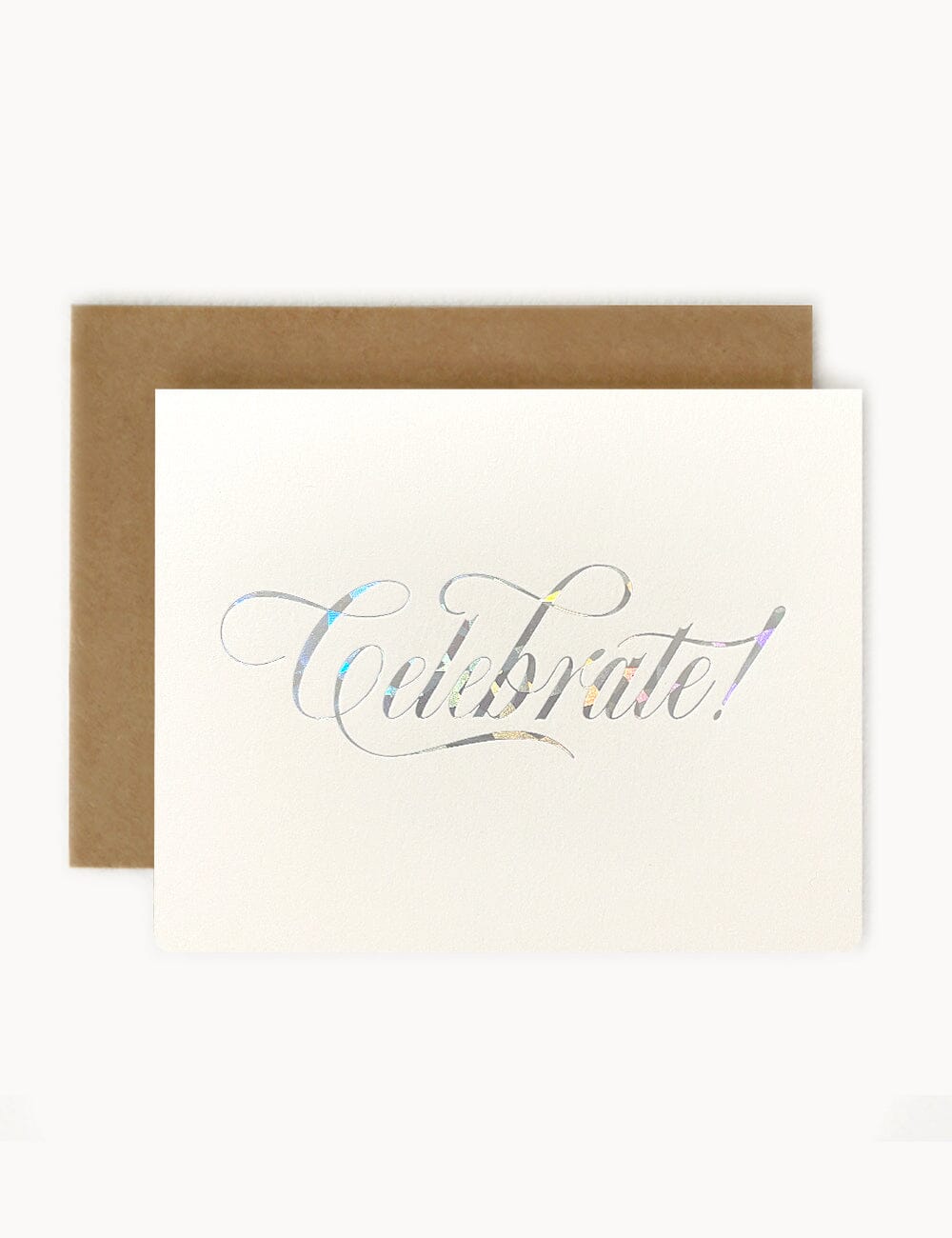 Celebrate Silver Holographic Greeting Card Greeting Cards Bespoke Letterpress