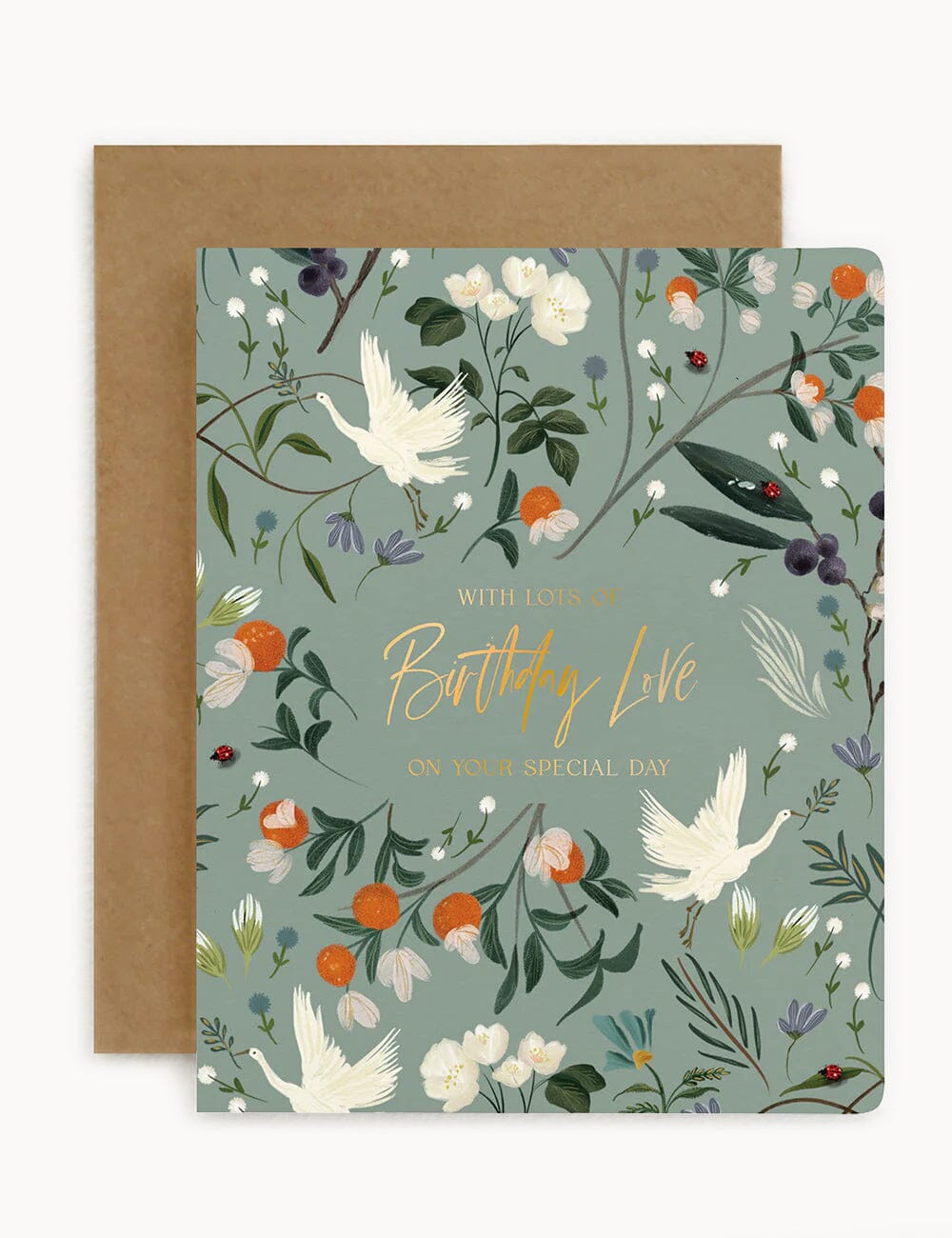 With lots of Birthday Love on your special day Greeting Card Greeting Cards Bespoke Letterpress