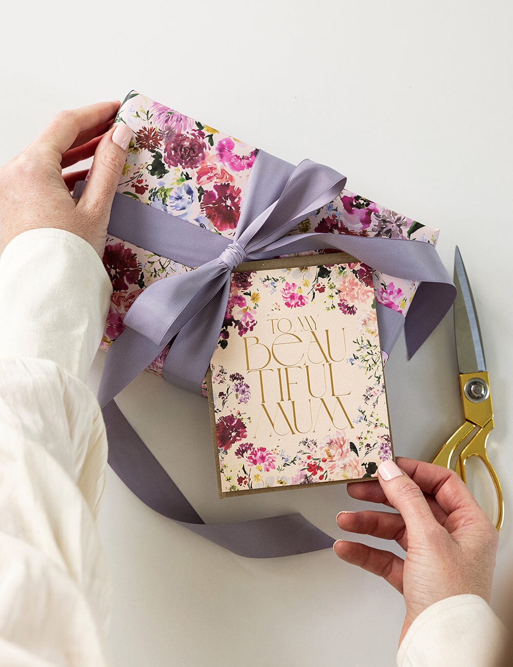 To my beautiful Mum (Florals) Greeting Card Greeting Cards Bespoke Letterpress