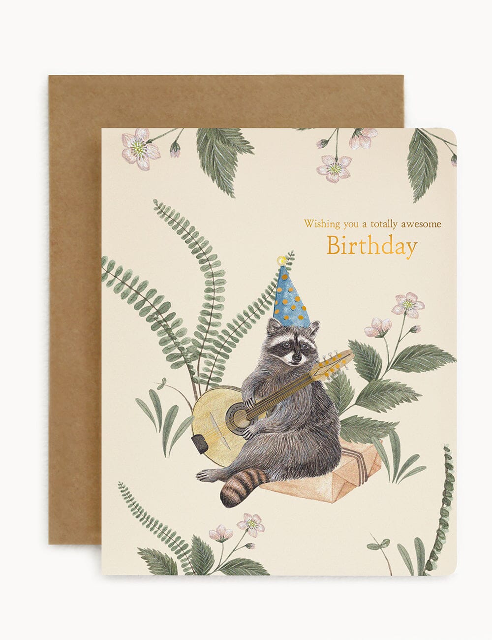 Wishing You a Totally Awesome Birthday (Racoon) Greeting Cards Bespoke Letterpress