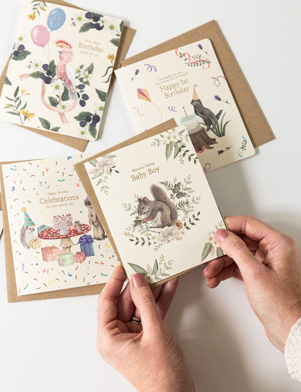 Welcome Darling Baby Boy Greeting Cards Bespoke Letterpress