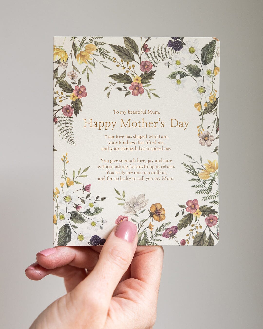 To My Beautiful Mum - Happy Mothers Day Greeting Cards Bespoke Letterpress