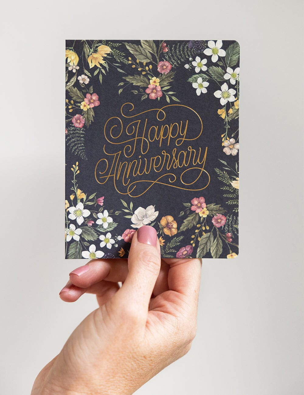 Happy Anniversary (Florals) Greeting Cards Bespoke Letterpress
