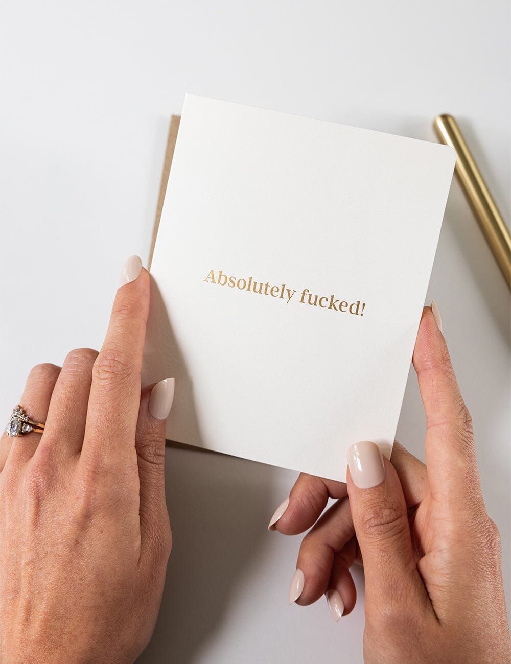 Absoluetly fucked Greeting Cards Bespoke Letterpress