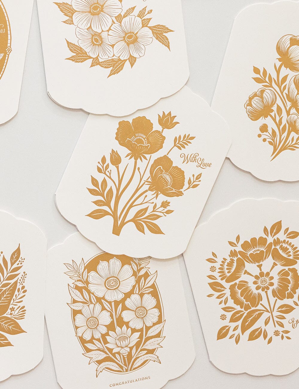 With Love Scallop Card Greeting Cards Bespoke Letterpress