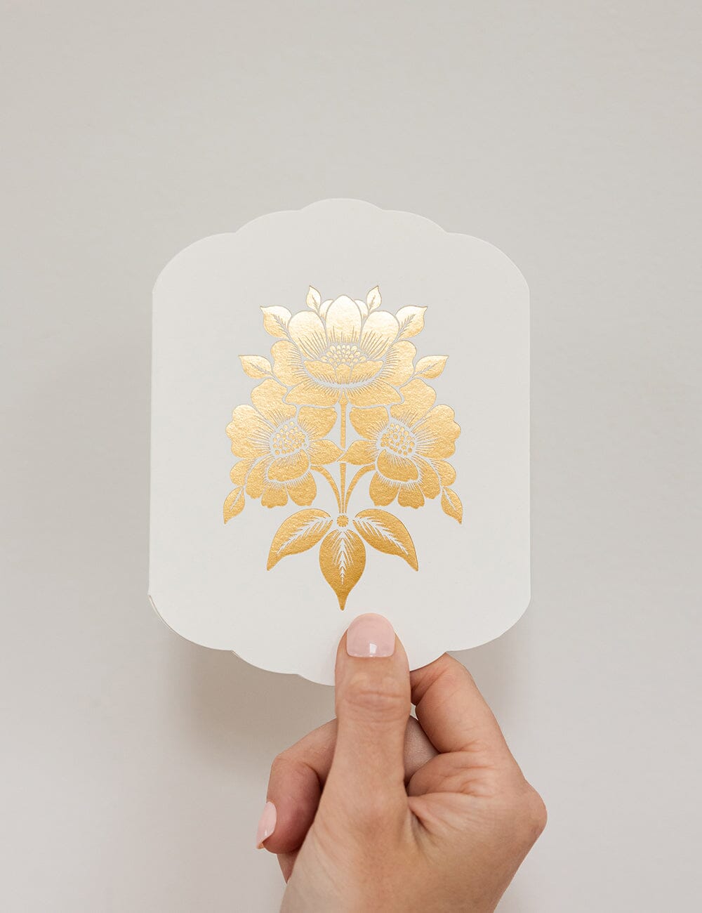 Bouquet Blank Scallop Card Greeting Cards Bespoke Letterpress