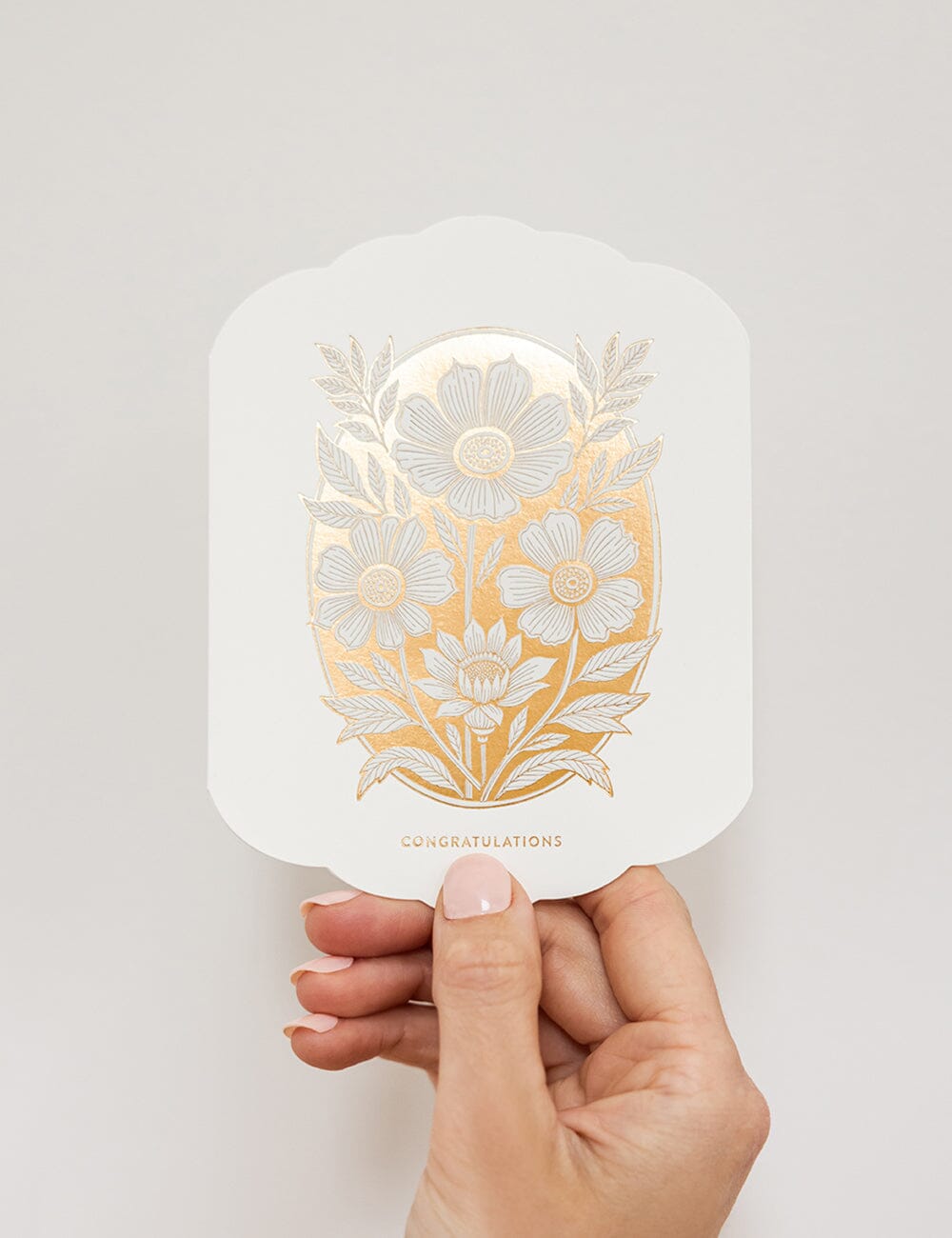 Congratulations Scallop Card Greeting Cards Bespoke Letterpress