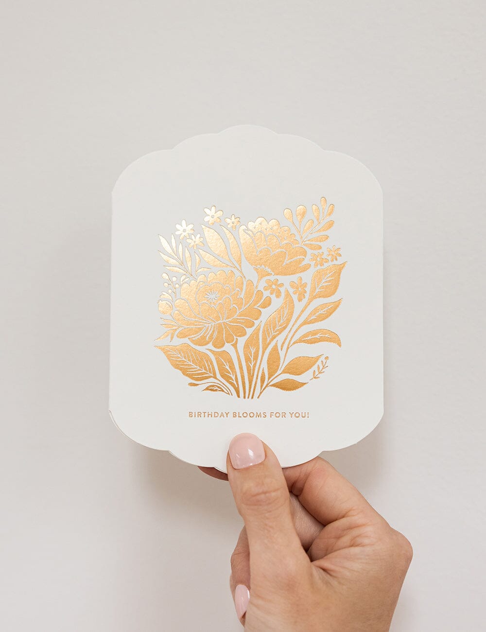 Birthday Blooms for you Scallop Card Greeting Cards Bespoke Letterpress