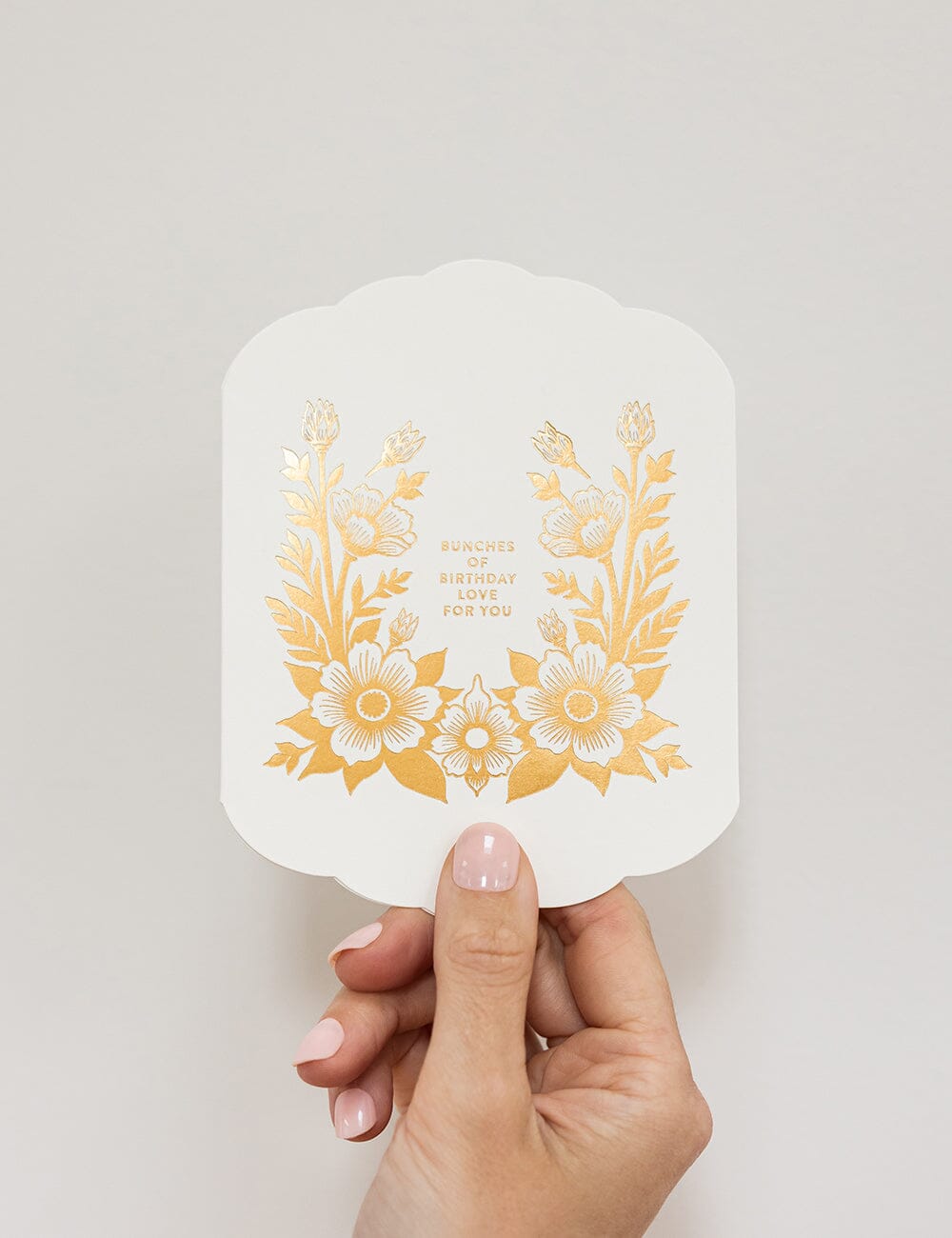 Bunches of Birthday Love for You Scallop Card Greeting Cards Bespoke Letterpress