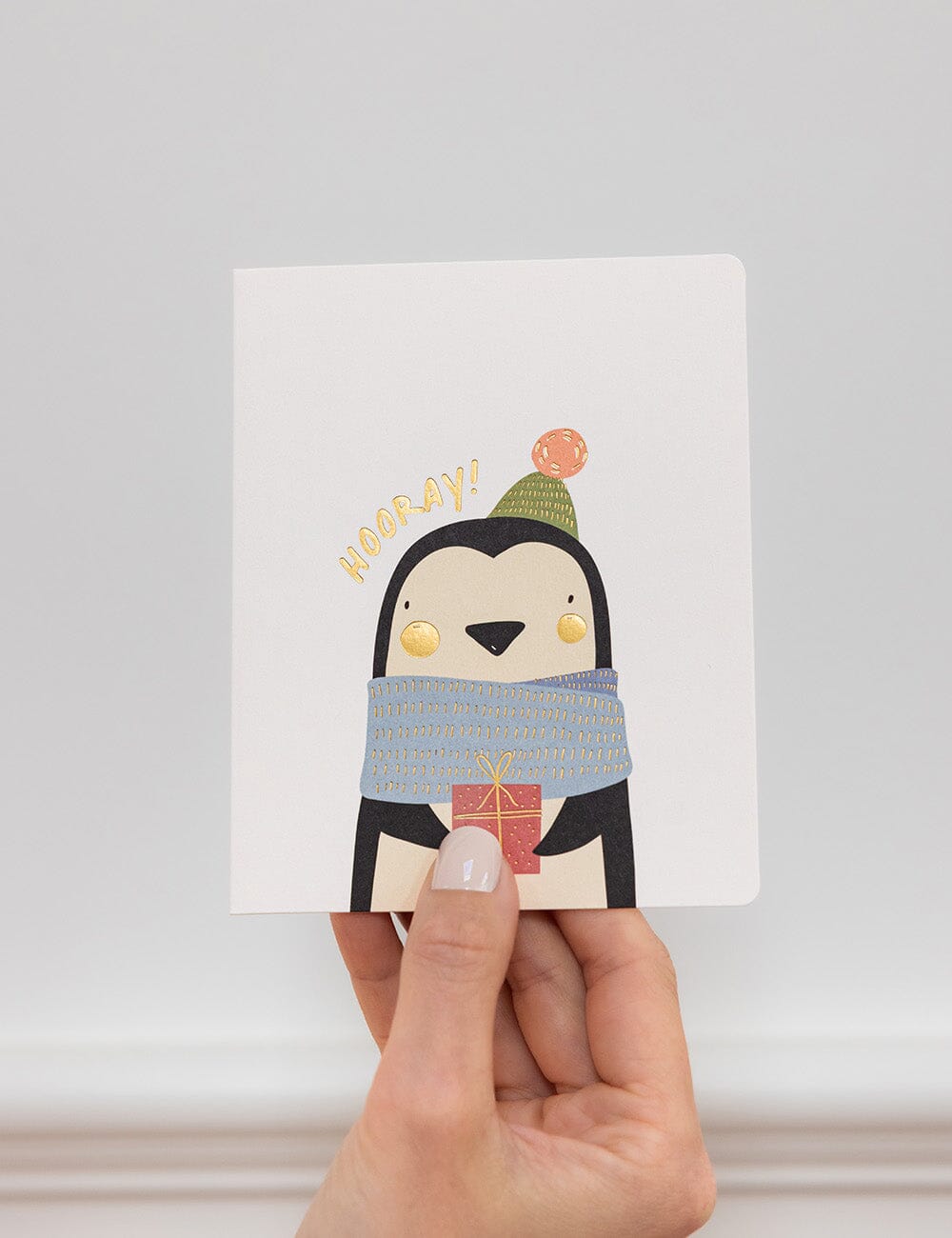 Hooray! Greeting Card - Penguin Greeting Cards Bespoke Letterpress