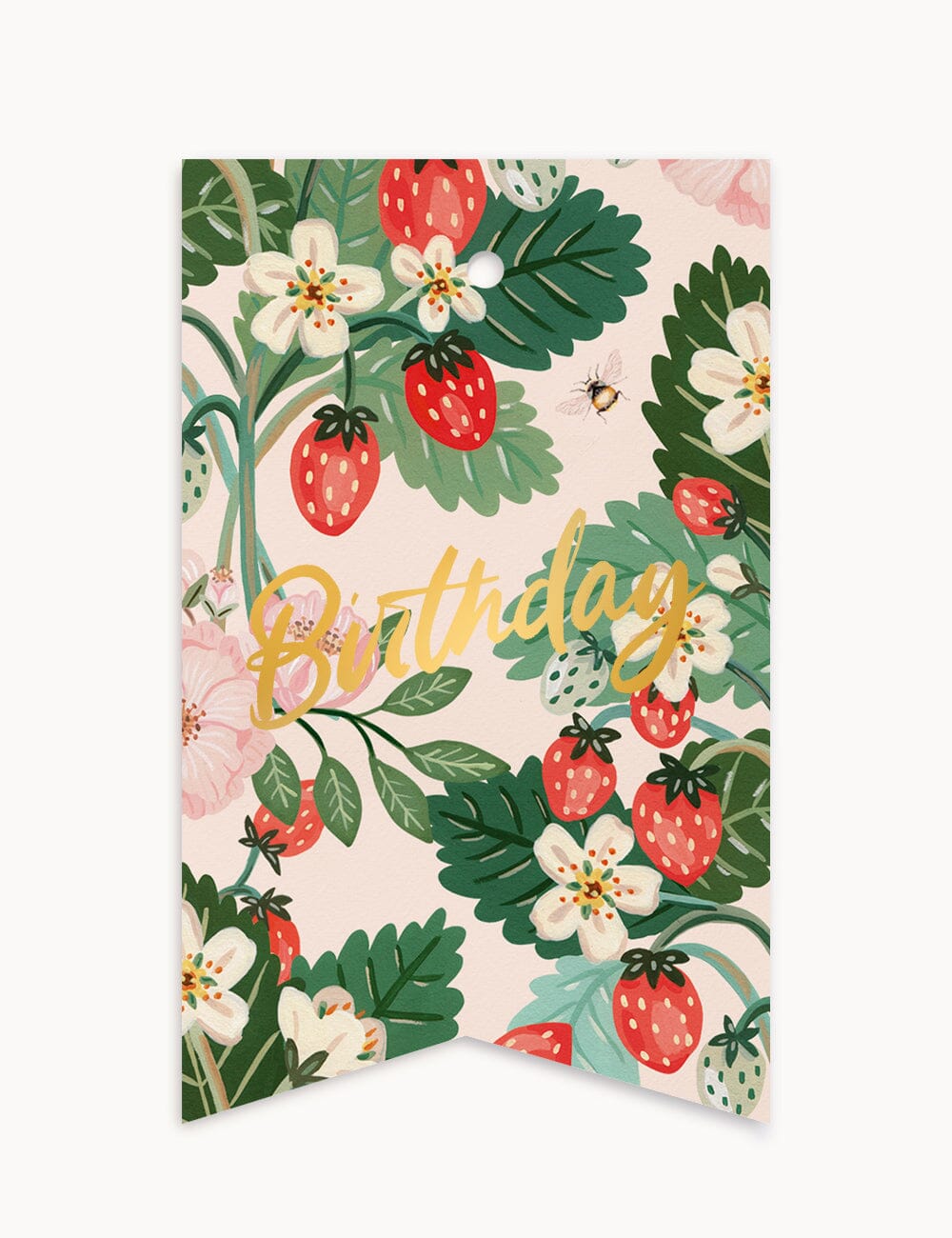 Strawberries Birthday - Tag 6 Pack Gift Tags Bespoke Letterpress