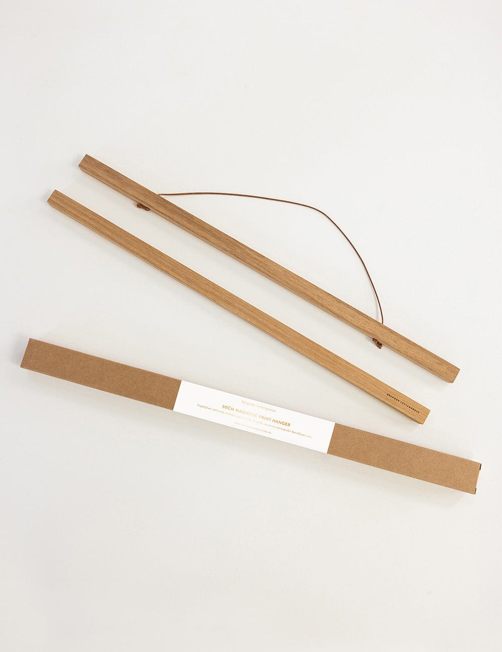 50cm Magnetic Wooden Print Hanger Bespoke Letterpress