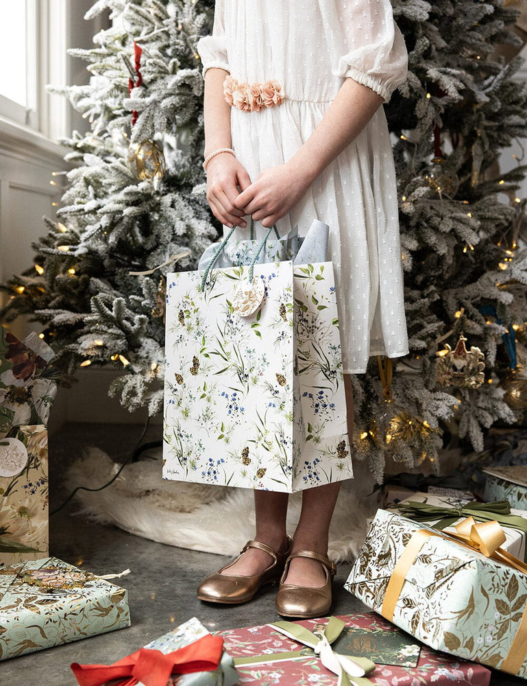 Large Gift Bag - Christmas Garden Gift Bag Bespoke Letterpress 
