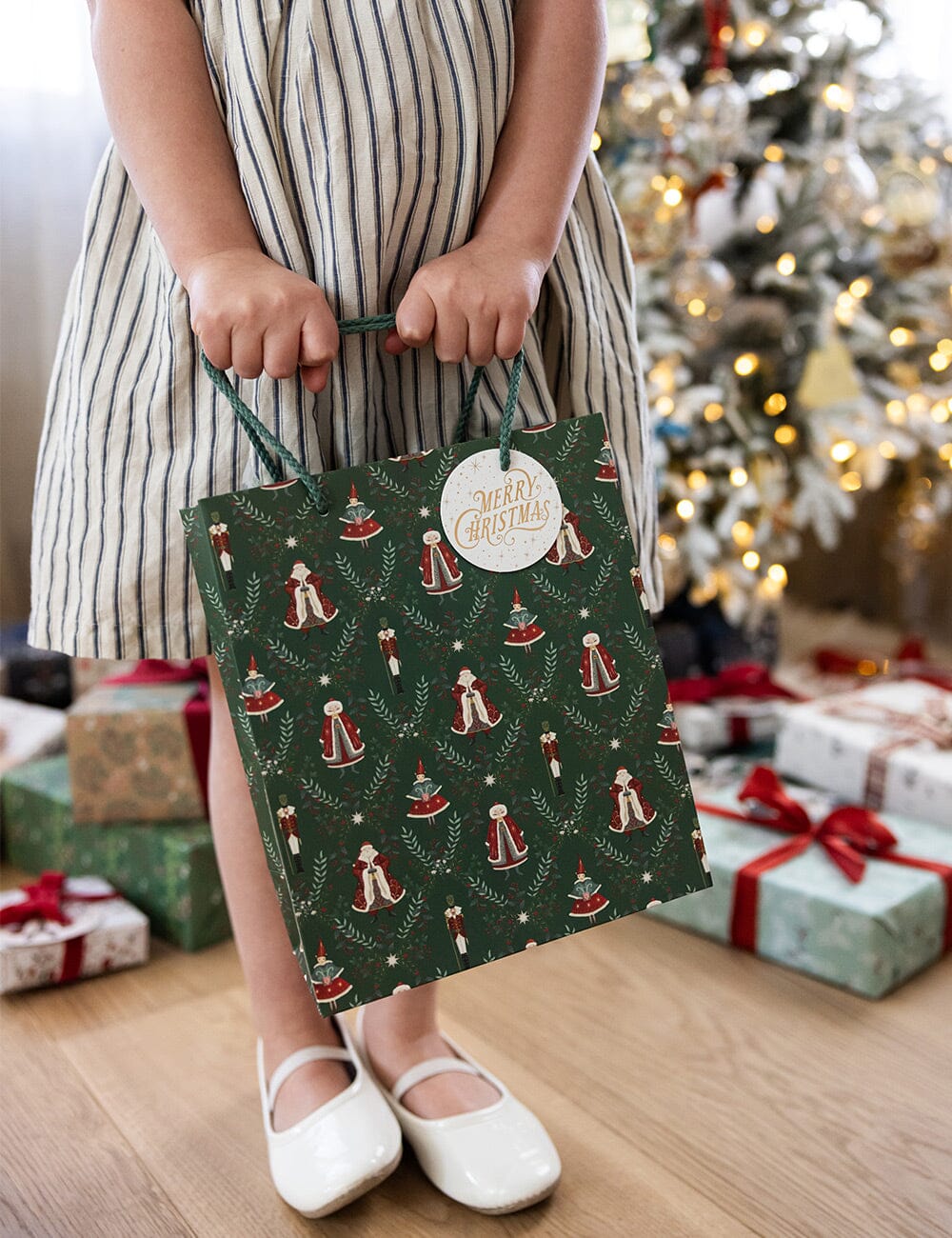 Medium Christmas Gift Bag - Mr & Mrs Claus Gift Bag Bespoke Letterpress