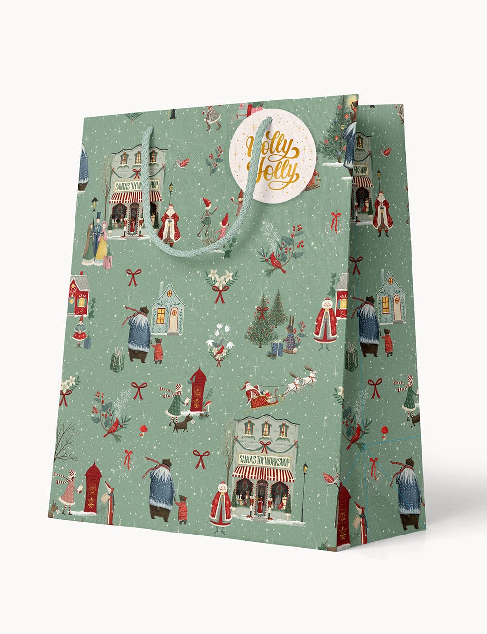 Medium Gift Bag - Santas Toy Workshop Gift Bag Bespoke Letterpress