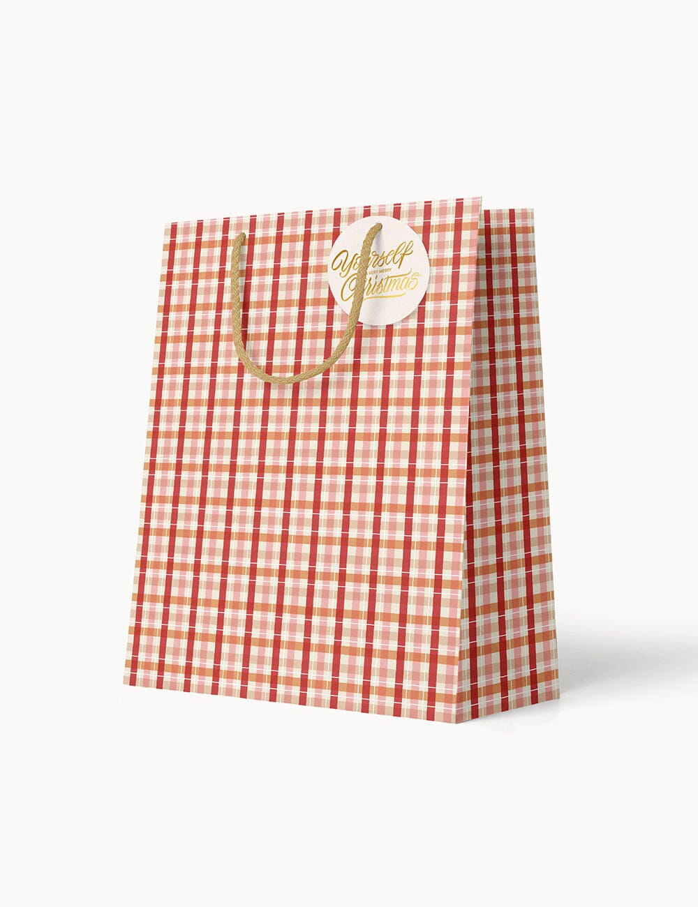 Small Gift Bag - Christmas Tartan Bespoke Letterpress