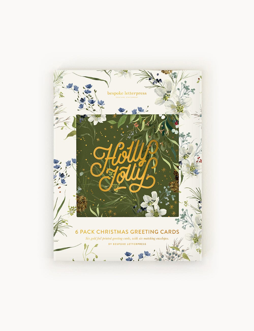 6 Pack Christmas Greeting Card Boxset - A Christmas Garden Greeting Cards Boxset Bespoke Letterpress