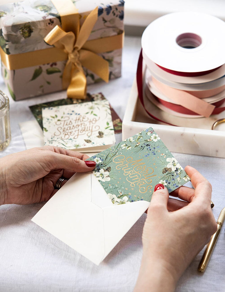 12 Pack Christmas Small Greeting Cards Boxset - A Christmas Garden Greeting Cards Boxset Bespoke Letterpress 