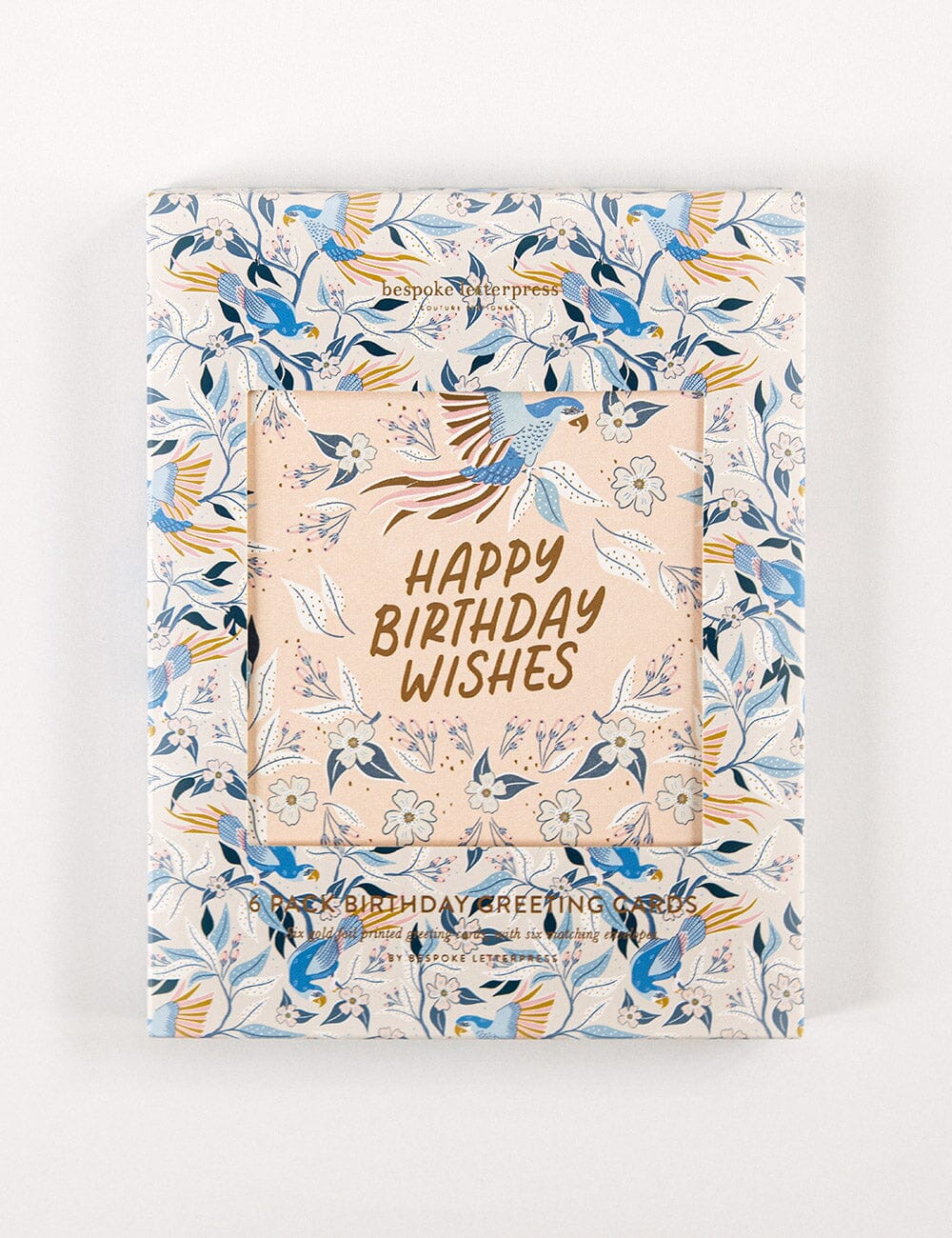6 Pack Birthday Greeting Card Boxset - Parrots Greeting Cards Boxset Bespoke Letterpress
