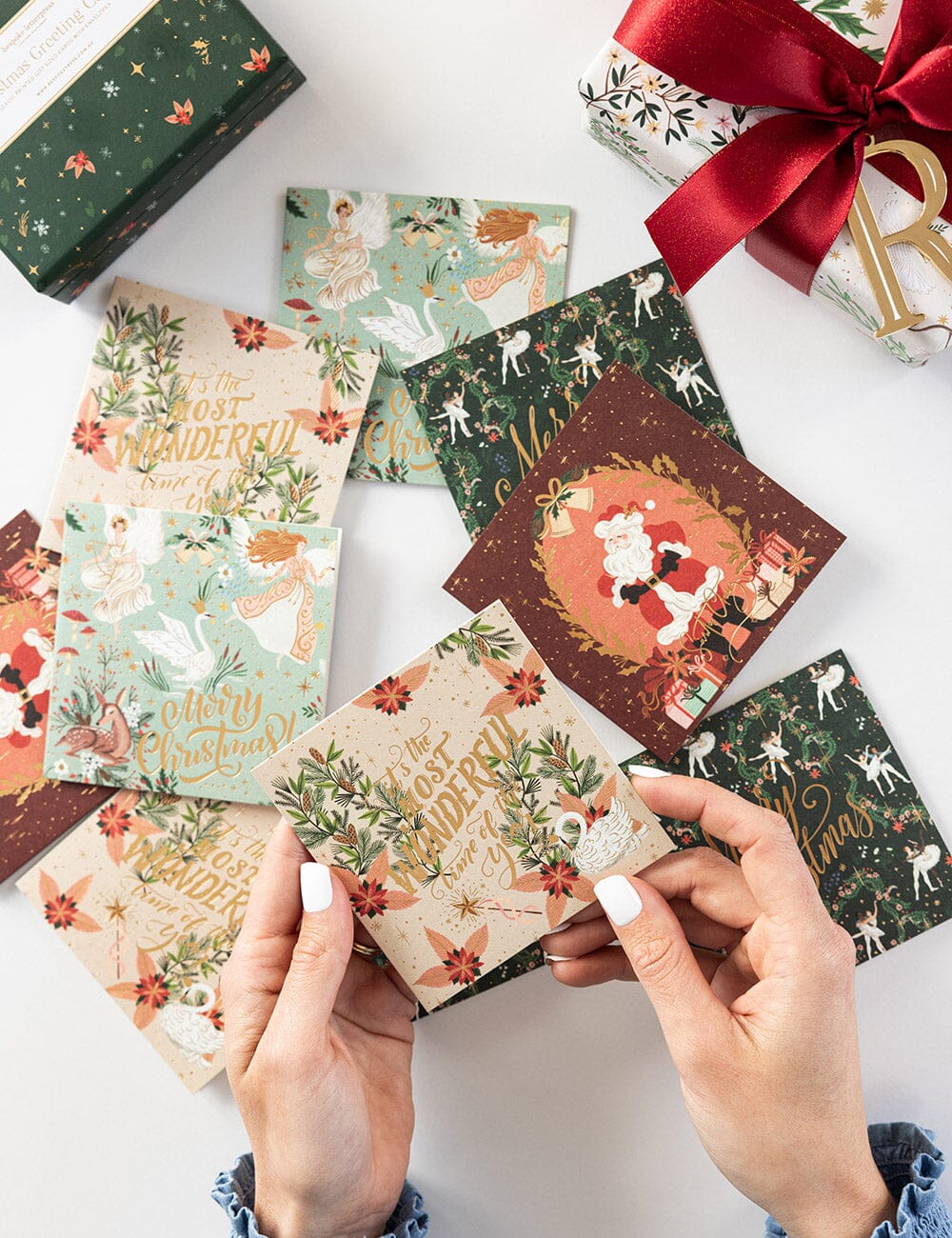 12 Pack Christmas Small Card Boxset - An Enchanted Christmas Greeting Cards Boxset Bespoke Letterpress
