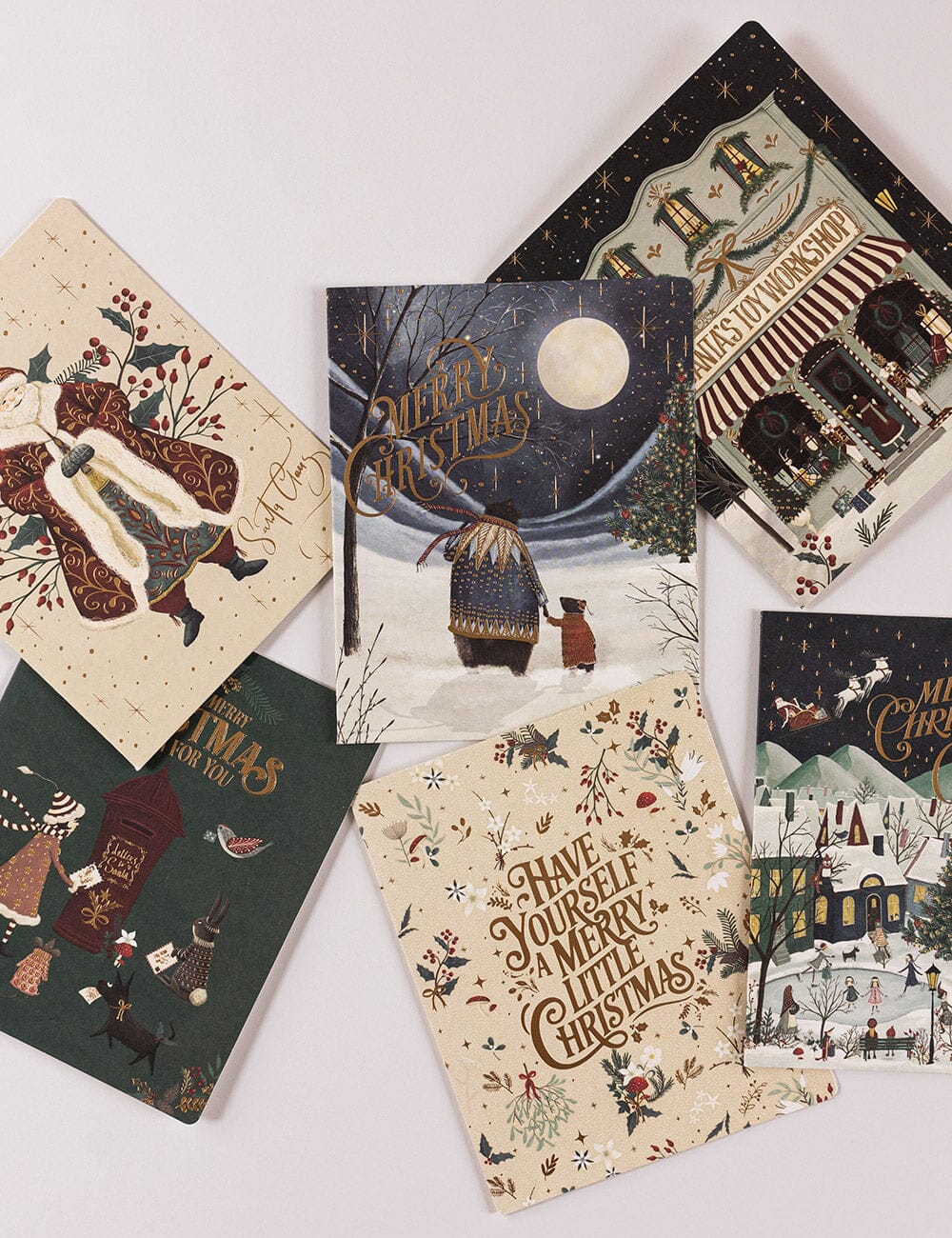 The Christmas Village 6pk Card Boxset Greeting Cards Boxset Bespoke Letterpress