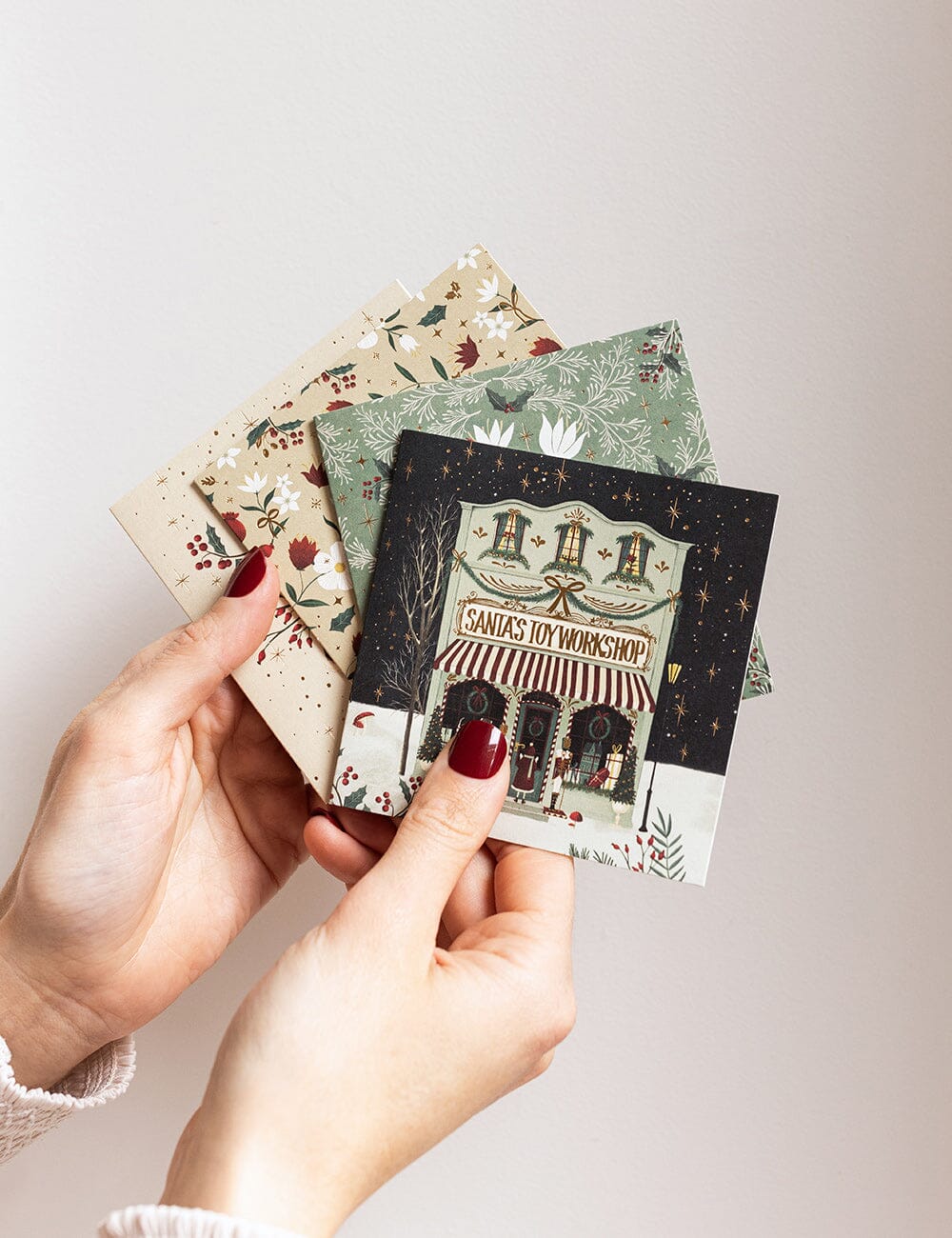 The Christmas Village 12pk Square Card Boxset Greeting Cards Boxset Bespoke Letterpress