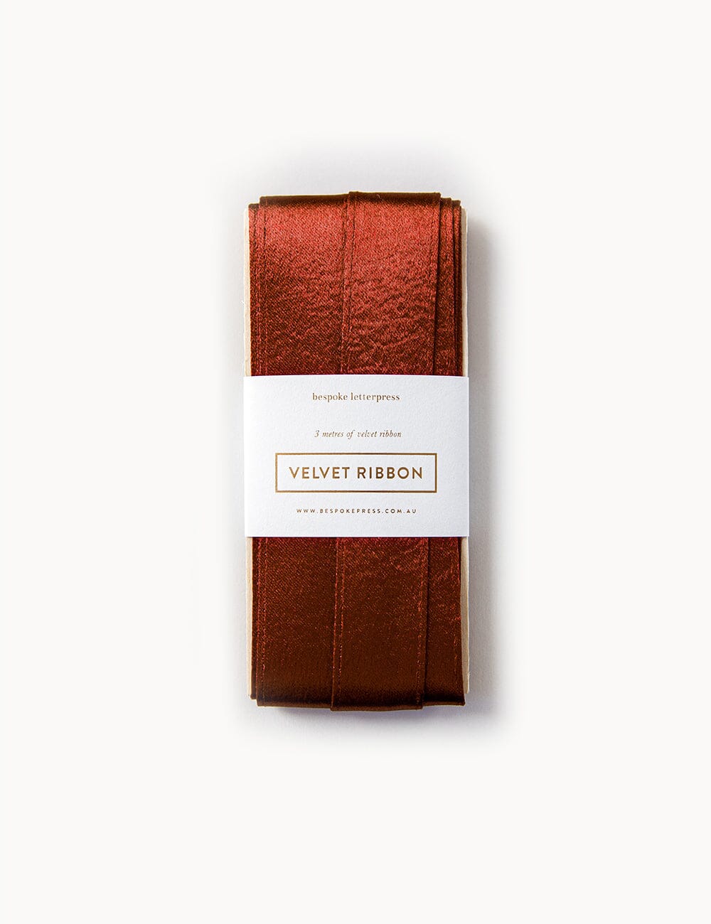 Rust Velvet Ribbon Velvet Ribbon Bespoke Letterpress