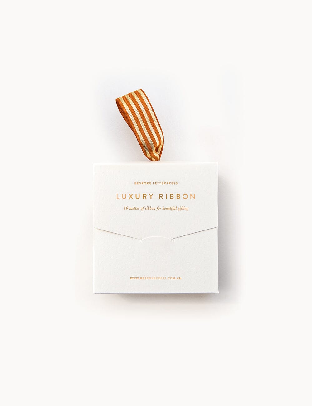 Rust Gold Foil Striped Ribbon - 10 metres Foil Ribbon Bespoke Letterpress