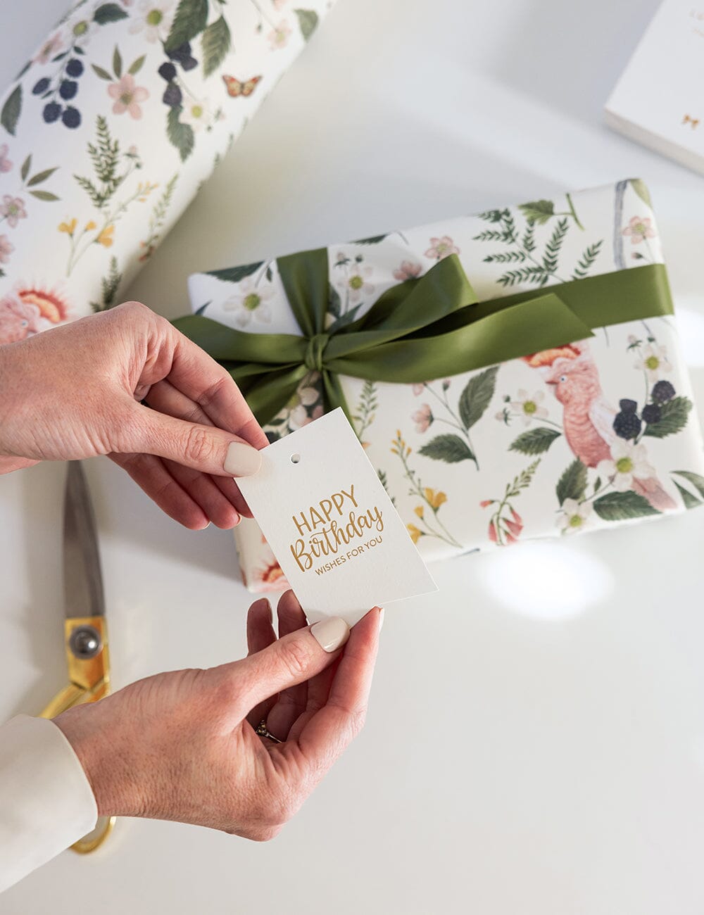 Happy Birthday Wishes For You - Single Tag Gift Tags Bespoke Letterpress