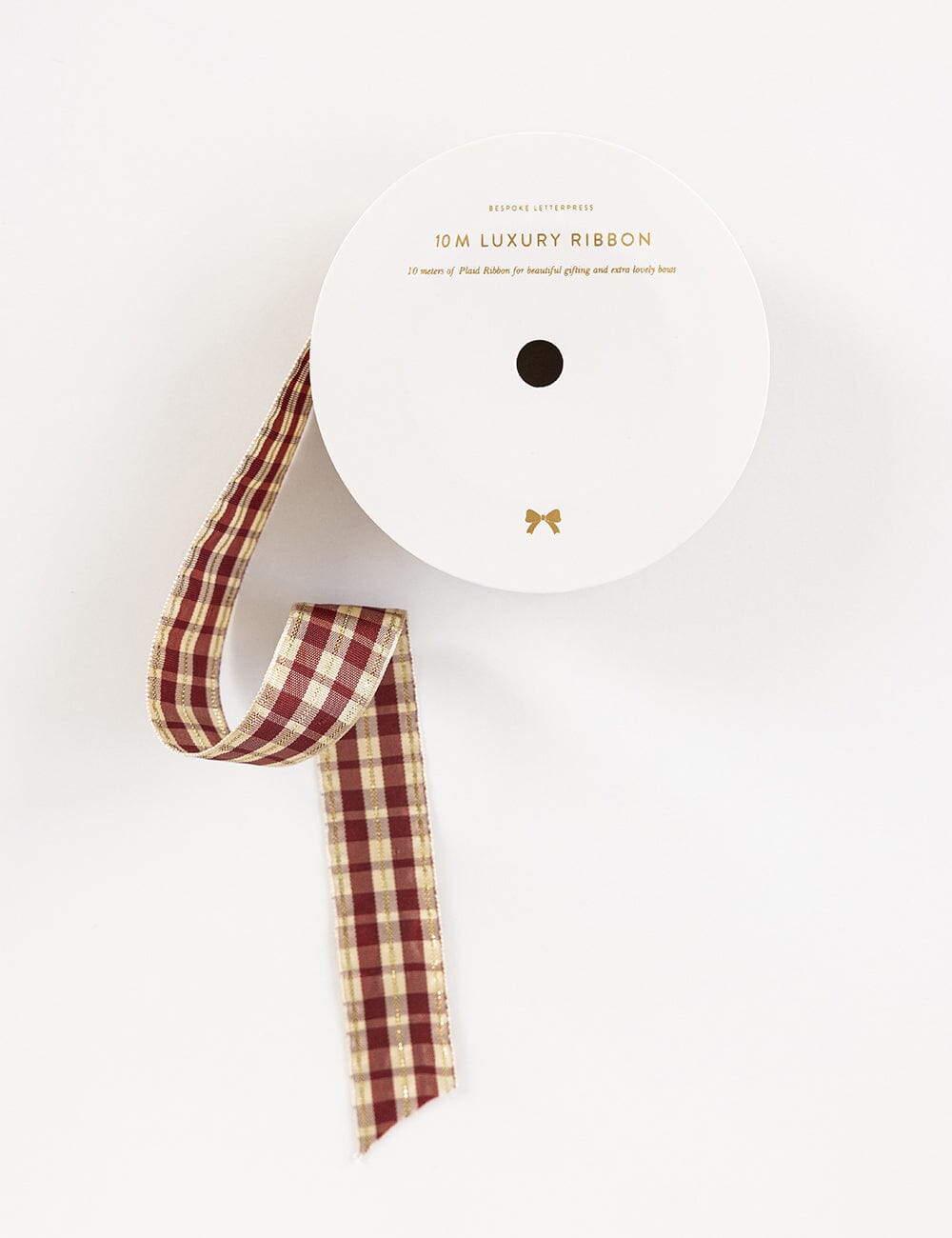 Red and Gold Tartan Christmas Ribbon 10 Meters
