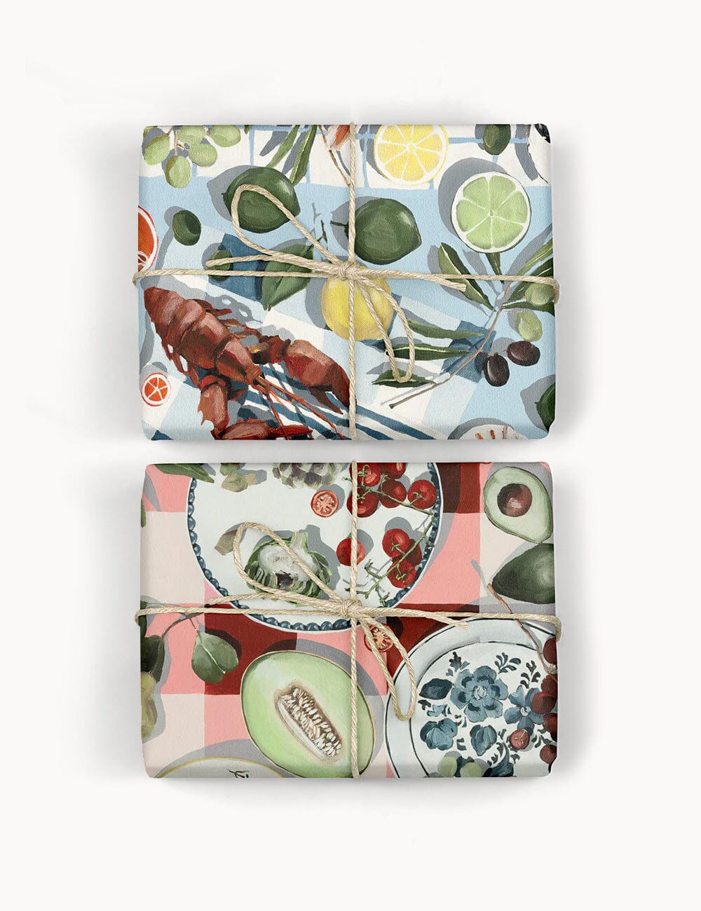 Fish & Citrus / Red Gingham 6pk Gift Wrap Gift Wrap Bespoke Letterpress