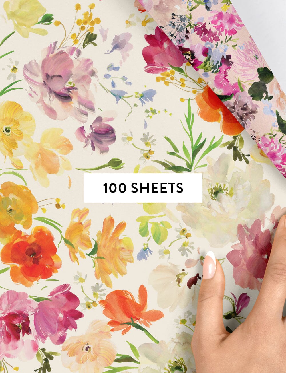 Ranunculus/Wildflowers Gift Wrap 100pk Gift Wrap Bespoke Letterpress