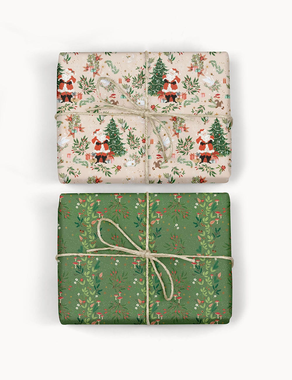 Jolly Santa / Holly & Twinkle 6pk Gift Wrap Gift Wrap Bespoke Letterpress